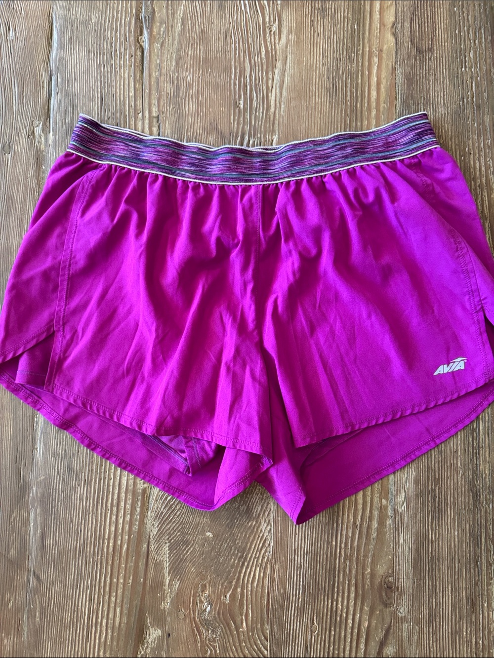Avia Women's Magenta Athletic Shorts with Striped Elastic Waistband